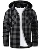 Mens Hoodie Flannel Shirts Long Sleeve Shirt...