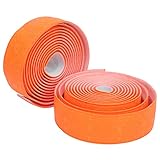 Huairdum Rennrad-Lenkerband, Rutschfeste PU-EVA-Silikongriffe, Stoßdämpfende Griffe mit Schneeflockenmuster-Design, Ideal Zum Radfahren (Schneeflockenorange)