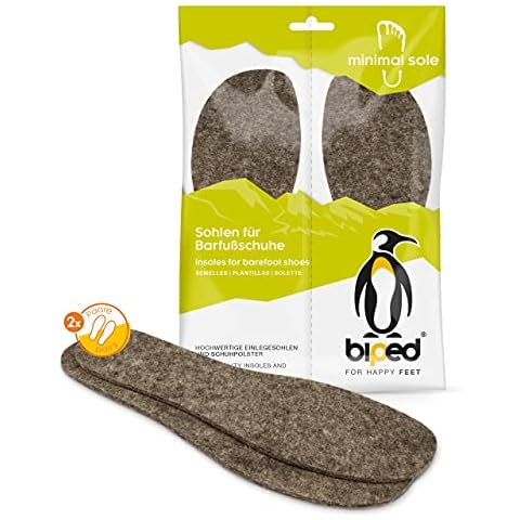 biped Suela Minimalista ZUBIRI - Plantillas de Lana para Zapatos Descalzos (36) Cover