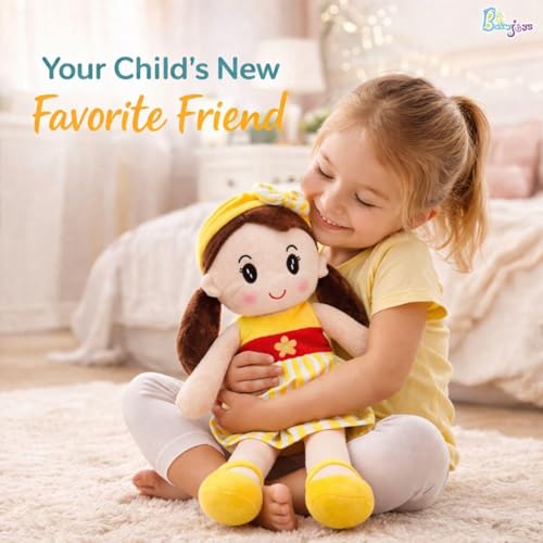 Image of Cute Soft Baby Doll Plush for Kids | Plush Stuffed Toy Doll for Girls & Boys | Super Soft Cuddly Hug Toy Doll | Washable Plush Doll for Girls - 40 CM (Yellow)