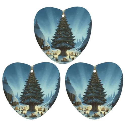 Lot de 3 désodorisants de voiture parfumés à suspendre Motif sapin de Noël