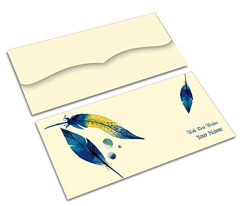 Image of Brown Cloud Customised Exclusive Shagun /Money /Gift Envelope /Cover /Lifafa for Gift /Festival with Personalized Text Message /Name /Photo (Pack of 10)