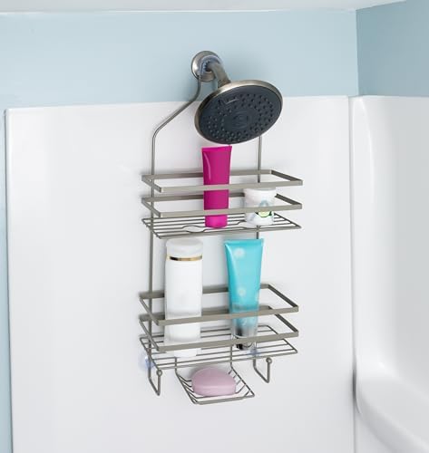 Honey-Can-Do Shower Caddy Hanging, Bathroom Hanging Shower Head Caddy Organizer, Dorm Room Stainless Steel image 5