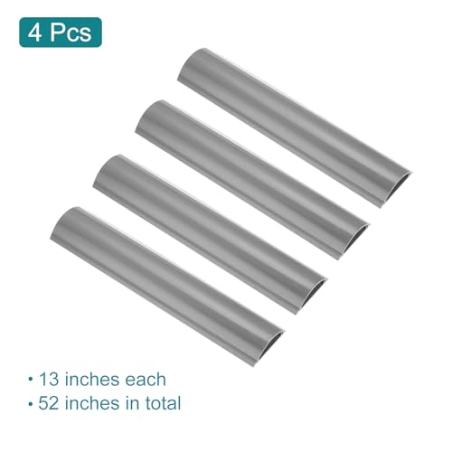 HARFINGTON 4 piezas Cubierta de cables para piso 13inx2.8inx0.8in Cubierta para cables de piso en PVC Gris (52in de longitud total) miniatura 3
