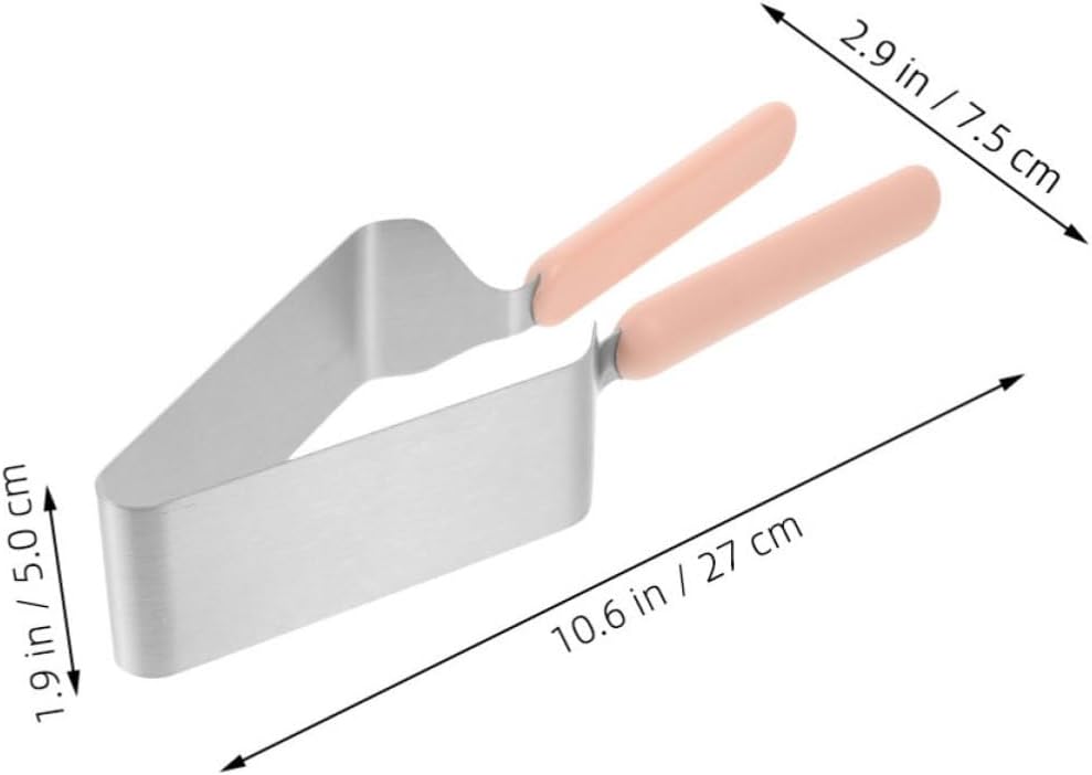 SECFOU 4pcs Stainless Steel Cake Server and Divider Set, Triangle Cake Cutter with Clamp, Pie and Cheese Slicer Kitchen Tool for Baking and Dessert Serving