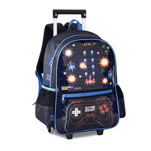 Genérico Mochila Rodinhas Video Game Bolsa Infantil Meninos Gamer