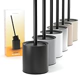 SAVEGA Scopino WC Silicone con Portascopino Inox e Coperchio Protettivo – Scopino Bagno WC Igienico e Resistente (Nero Opaco)