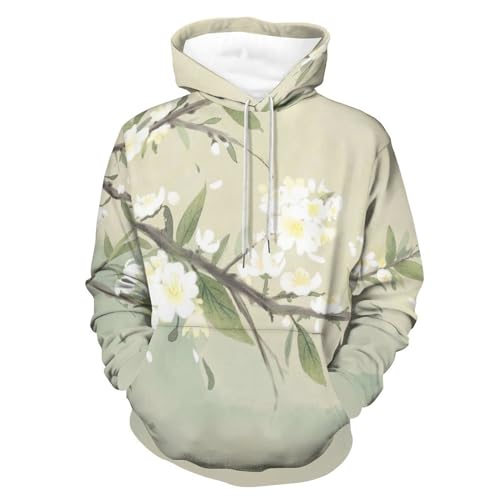 Hoodie fleur ancienne UMENG unisexe pull à capuche imprimé floral taille S