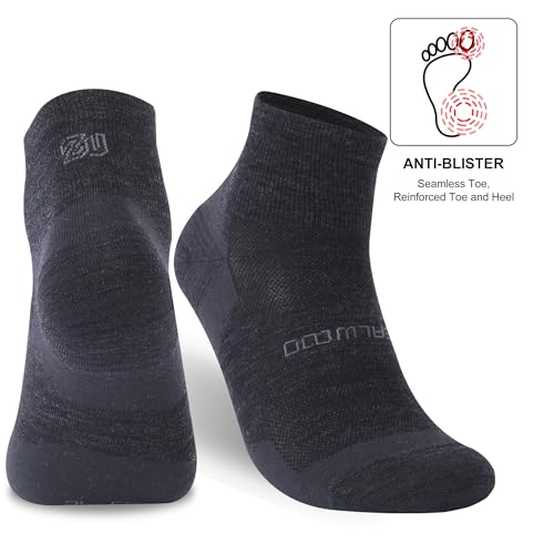 Image of No Show Athletic Socks, ZEALWOOD 3 Pairs Merino Wool Ultra-Light Running Tennis Golf Socks for Men Women