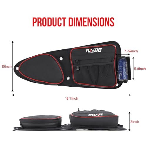 RKV86 Bolsa UTV para porta lateral, bolsa de armazenamento para porta frontal com suporte de copo, b