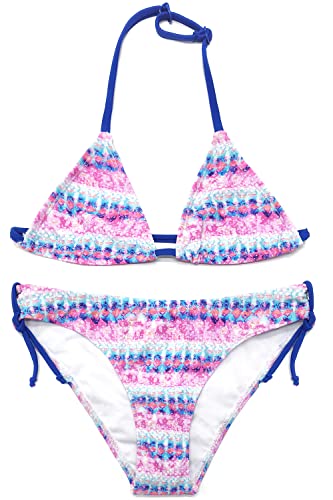 Image of SHEKINI Girls Swimwear Halter Triangle Bikini Set Ruffled Hawaii Beach Sport Two Piece Swimsuits