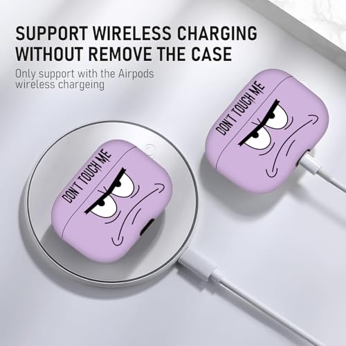Image of Compatible with Airpods Pro 3 Case(2025),Don't Touch Me for Airpods Pro 3rd Generation Cases Cover with Lanyard Soft Silicone Cute Shockproof Cover for Women Men,Black
