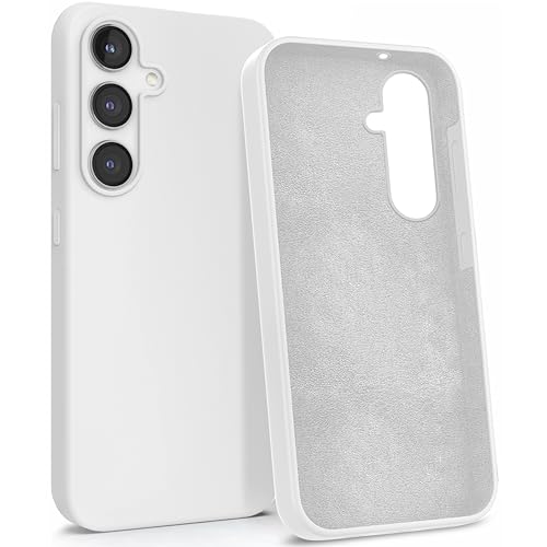MyGadget Case for Samsung Galaxy S23 FE - Silicone Hardcase with Microfiber Lining - Shockproof Shell in White