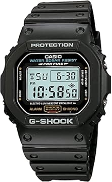 Casio Men's G-Shock Quartz Watch with Resin Strap, Black, 20 (Model: DW5600E-1V)