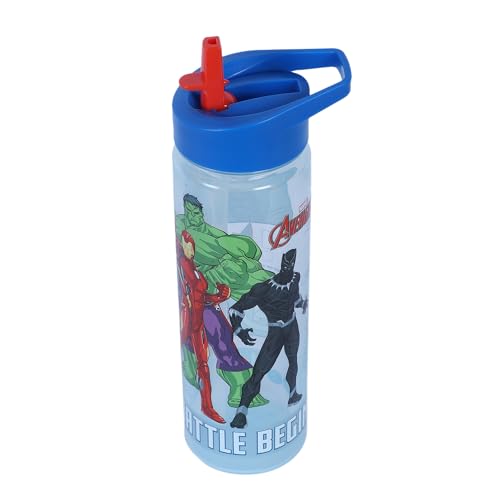 Image of Gluman Water Bottle for Kids | Disney Avenger Ninos 700 ml Water Bottle with Flip-Top Closure | Kids Sipper School Water Bottle | Picnic Bottle | Food Grade | School Bottle for Boys | Leakproof