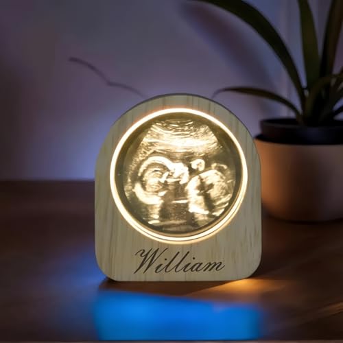 SHENGBEIDZ Luz Nocturna LED con Foto De Bola De Cristal Personalizada, Grabado De Imagen 3D con Impresión A Color, Decoración For El Hogar Y El Dormitorio, Regalo De Recuerdo For El Día De La Madre