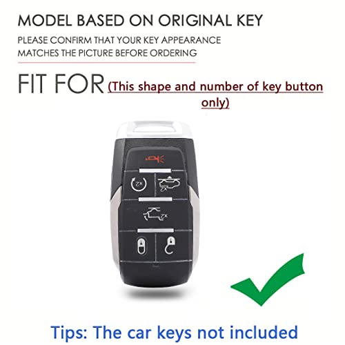 Sanrily Soft Tpu 6 Button Key Fob Cover For Dodge Ram 1500 2019-2022 Full Protection Keyless Fsmart Key Case Shell With Keychain Red #TOP1