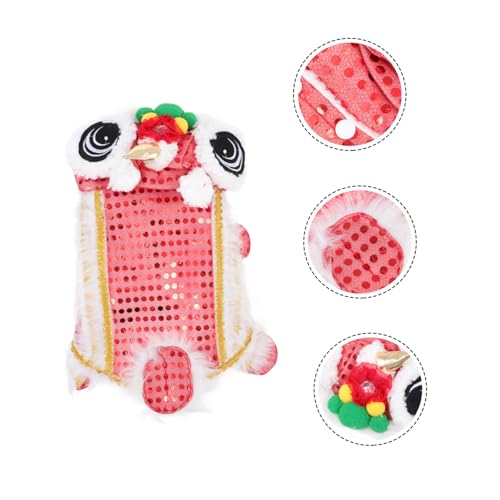 Disfraz para perro León baile rojo XS Happyyami miniatura 7