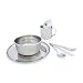 Backpacking Stainless Steel Mess Kit Lightweight 1 Person Dish Set with Mesh Bag