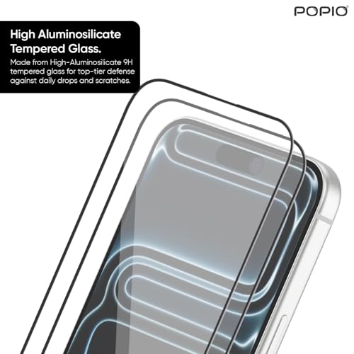 Image of POPIO Xtreme Series Pack of 2 Military-Grade Gorilla Tempered Glass for iPhone 16 Pro / 17 /17 Pro | 9H Hardness, Edge-to-Edge Coverage, Anti-Scratch