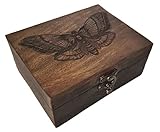 JB&C Premium Engraved Death Moth Jewelry Box Beautiful Trinket Keepsake Box | Gifts for Tarot Lovers, Tarot Card Box Gifts for Home Décor