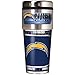NFL San Diego Chargers Metallic Travel Tumbler, Stainless Steel and Black Vinyl, 16-Ounce