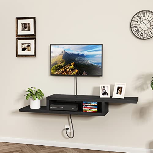 ChooChoo Floating TV Stand Shelf, Wall Mount Entertainment Center, 60” Media Console Stand for Living Room, Bedroom, Black by ChooChoo - Image 2