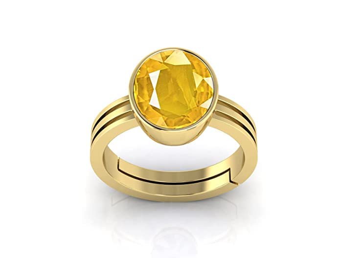 Anuj Sales Certified 6.25 Ratti Pukhraj Guru Graha Rashi Ratan Panchdhatu Natural Yellow Sapphire Gemstone Ring Anguthi for Astrological Purpose for Men and Women (B08FHCPKXM) Amazon Price History, Amazon Price Tracker