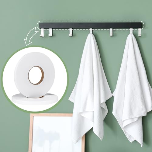 Image of Tatuo 2 Rolls Double Sided Foam Tape 0.6 Inch by 50 Feet White PE Foam Tape Sponge Soft Mounting Adhesive for DIY Craft Picture Poster Hanging