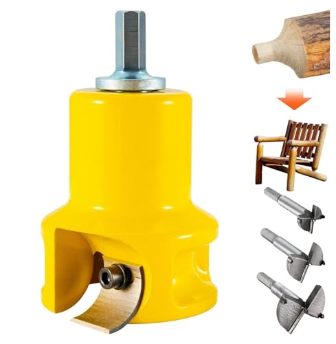 Log Tenon Cutter 1.5 Inch - 38mm Woodworking Tool Kit for DIY Log Furniture Dual Curved Blades & Aluminum Construction