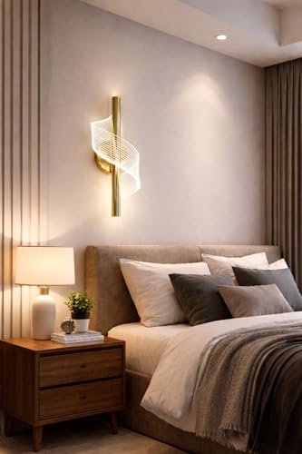 Image of Modern Spiral Design 3 Different Color Mode Changing (Wh /WW /NW) Energy Saving Led Wall Lamp for Bedroom, Living Room, Restaurants, Dining, Coffee Shop,Home Etc