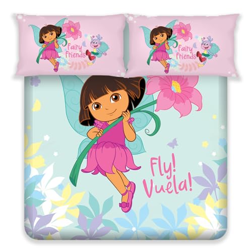 Image of Sassoon Dora Fly Digital Printed 100% Cotton Bedsheet with 2 Pillow Covers in 300TC