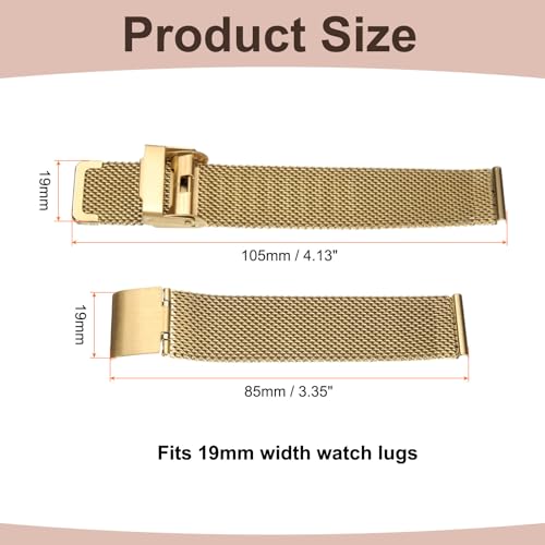 Correa de reloj de malla de acero inoxidable reemplazo ajustable unisex 2
