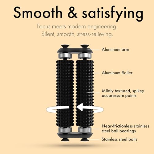 Image of ONO Roller - Handheld Fidget Toy for Adults | Help Relieve Stress, Anxiety, Tension | Promotes Focus, Clarity | Compact, Portable Design (Acupressure, Junior Size - Aluminum)
