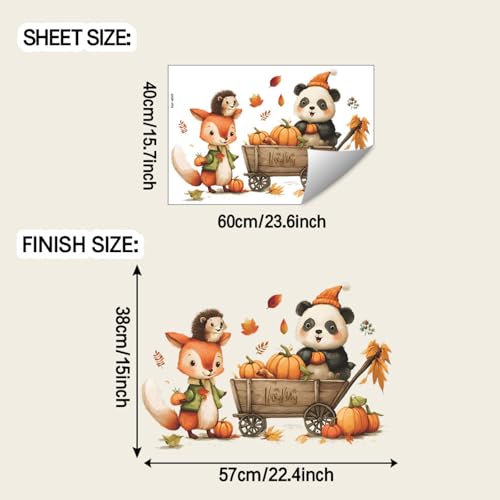 Vinilo decorativo infantil con zorro y panda acuarela miniatura 2