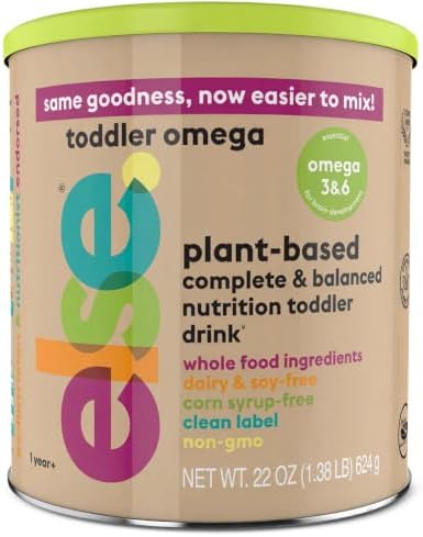 Else Plant-Based Toddler Formula, 12โ36 Months, Omega 3 & 6, 22oz Pack of 1