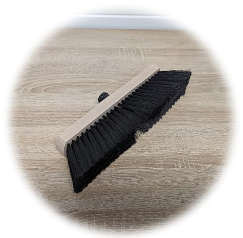 Holz Besenkopf Boden Zimmerbesen mit weichen Borsten und Metall Stiel Gewinde und Aufhänger Haushalt Zimmer Laminat Vinyl Besen Reinigung innen und aussen von Fliesen Terasse Garten Bad Flur Küche – Bild 5