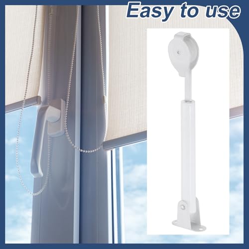 uxcell 3Pcs Universal Spring Loaded Cord Tensioner, Metal String Tension Rod Pulleys, Curtain Locking Cord Tension Pole Adjustable for Cord Loops and Draperies Vertical Blinds by uxcell - Image 4
