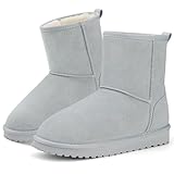 Mishansha Botas Mujer Invierno con Peluche Forro Zapatos Nieve Gris Gr.39