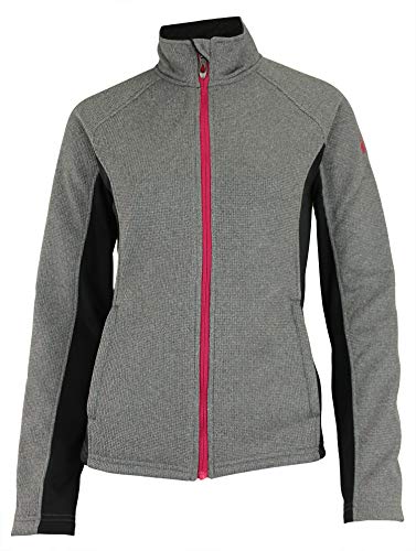 Spyder Womens Cora Full Zip Fleece Color Block Jacket, Heather Grey Large