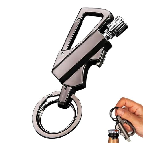 YGCHEN Accendino Eterno 3 in 1, Accendifuoco in Metallo con Apribottiglie, Mini Accendino Multifunzione per Zaino e Chiavi, Ideale per Campeggio, Escursionismo ed Emergenza - Regalo per Uomo Pratico