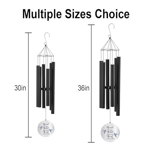 Image of ASTARIN Personalized 30 inch Bereavement Wind Chimes for Outside, Memorial Gift in Remembrance of a Loved One, Sympathy Gift for Loss of Mother Father Husband, Garden Patio Decor