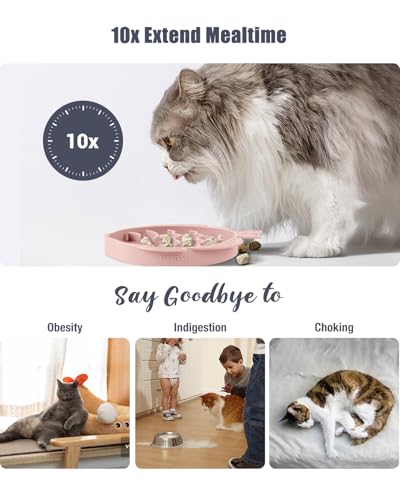 image for Coomazy 2-Pack Silicone Slow Feeder Dog Cat Bowls & Lick Mat, Interact