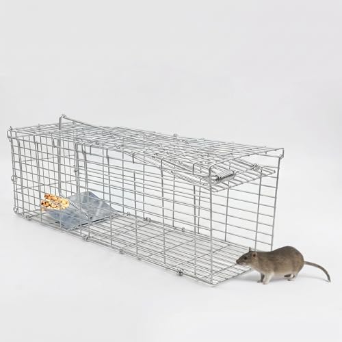 Rat and Squirrel Cage Humane Live Multi-Catch Trapsfor Rats Mouse &Mice Effective Quick Strong Rat Cage Trap Great for Outdoor & Indoors Easy Set-Up with Carry handle 42cm x 13.5cm x 13cm