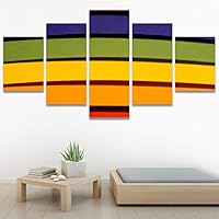 SIGNWIN 5 Panel Canvas Wall Art Modern Art Abstract Closeup Cool Line Minimalism Minimalist Multicolor for Home Decorations Ready to Hang - 60