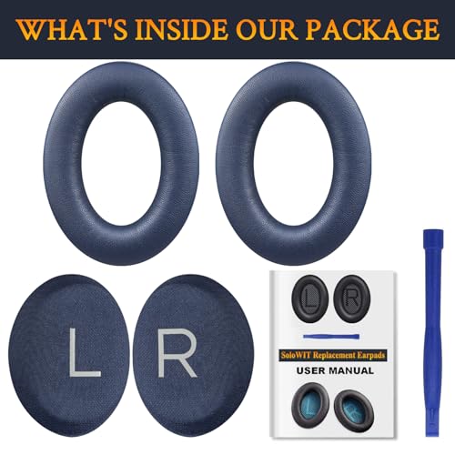 Image of SOULWIT Lambskin Earpads Replacement for Bose QuietComfort 45 (QC45) /QuietComfort SE (QC SE) /New Quiet Comfort Wireless Over-Ear Headphones, Ear Pads Cushions with High Density Foam - Brilliant Blue