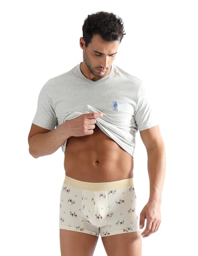 Image of U.S. Polo ASSN. Men PT005 Cotton Modal Printed Premium Underwear Trunks -Pack of 1