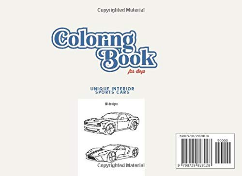 Coloring Book For Kids Sports Cool Cars Gift for Boys Ages 6 7 8 9 10 Coloring Books Super Vehicles: Unique Horizontal Outline Hiper Car vol 1 image 3