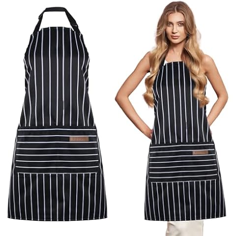 Aiyorse Adjustable Cotton Linen Kitchen Apron Cover