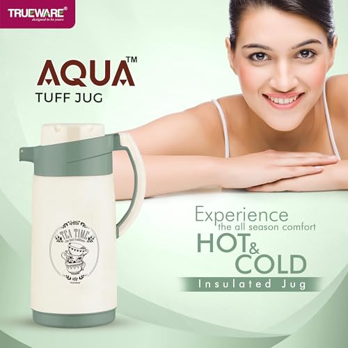 Image of Trueware Aqua Jug Insulated Flask -1500 Ml | Insulated Tea Pot Kettle Inner Steel Outer Plastic | Hot & Cold | Food Grade Plastic | Lightweight BPA-Free | Wide Mouth Design | Ideal for Office, Travel